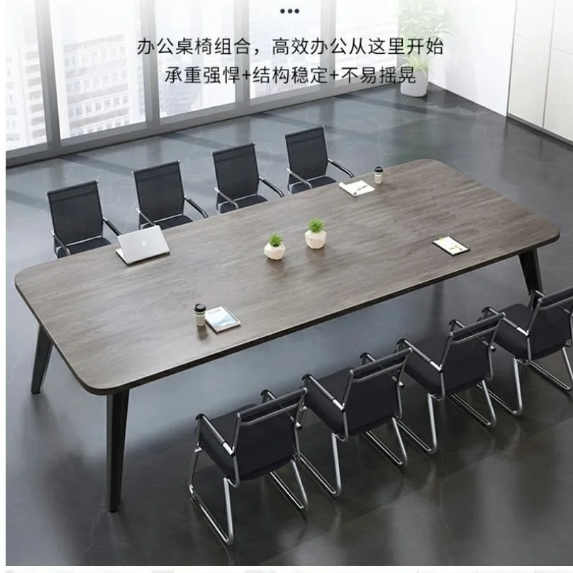 طاولة مؤتمرات طاولة طويلة بسيطة وحديثة لغرفة الاجتماعات الصغيرة طاولة تدريب منضدة بسيطة مكتب طويل ومجموعة كرسي