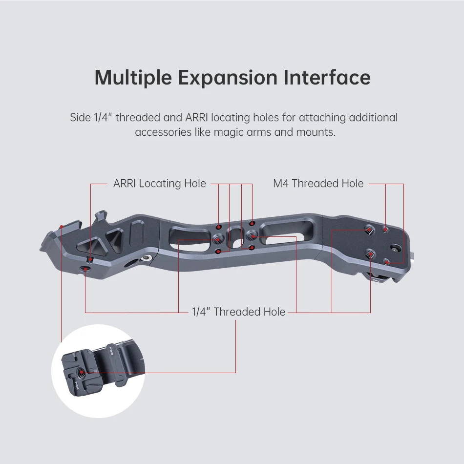 FALCAM F22 Empuñadura de liberación rápida para estabilizador L Interfaz de expansión múltiple para disparo de ángulo bajo para DJI RS4 Pro