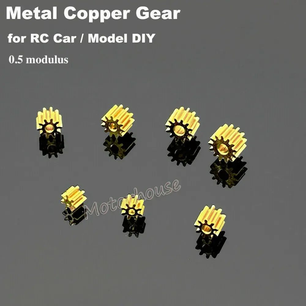 5PCS/lot  0.5 Modulus 7T 8T 9T 10T 11T 12T 13T 16T Metal Brass Copper Gear Fit 1mm 1.5mm 2mm 2.3mm Shaft DIY Toy