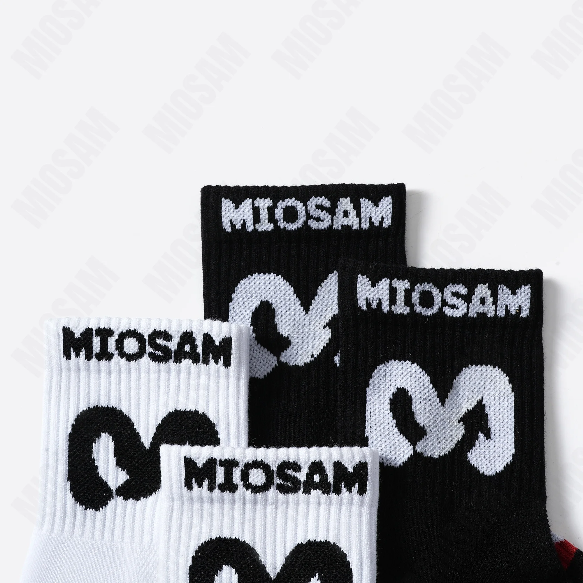 MIOSAM Top Quality 2pair Men's Combed Cotton Breathable Moisture Wicking comfort Crew Socks Casual Sports Terry bottom Socks