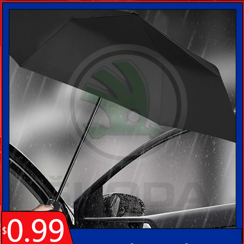 

Car Sticker For SKODA Windproof Folding Umbrella Anti-UV General Portable Car Decor For Skoda S Kodiaq Fabia Kamiq Karoq Octavia
