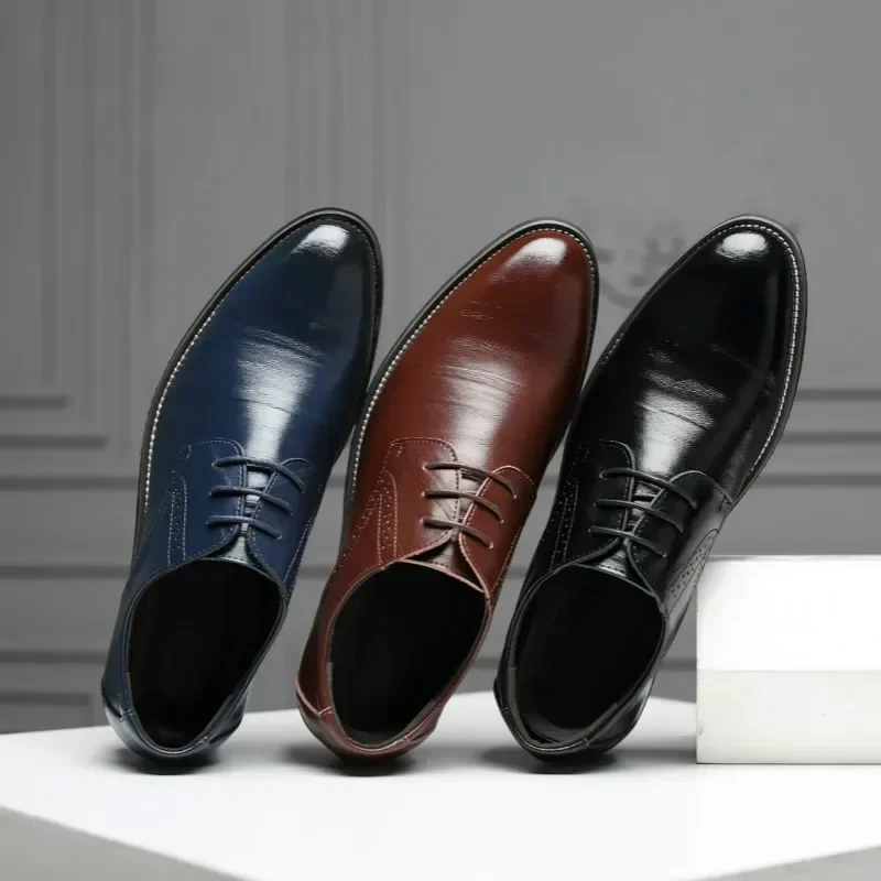 Classic Men Dress Shoes Pointed Toe Soft Bottom Business Casual Men Formal Shoes Male Office Flats Wedding Party Oxfords Shoes