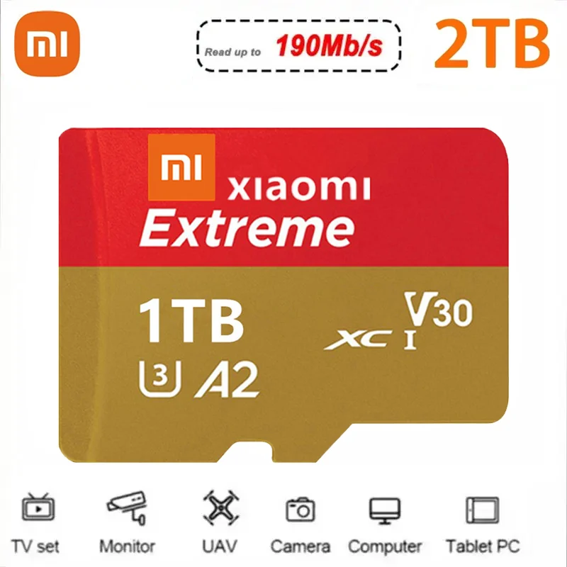 Xiaomi 1TB 2TB SD Card Extreme Pro Memory Card High Speed U3 4K UHD Video Micro TF SD Card C10 V30 Flash Cards for Camera PC