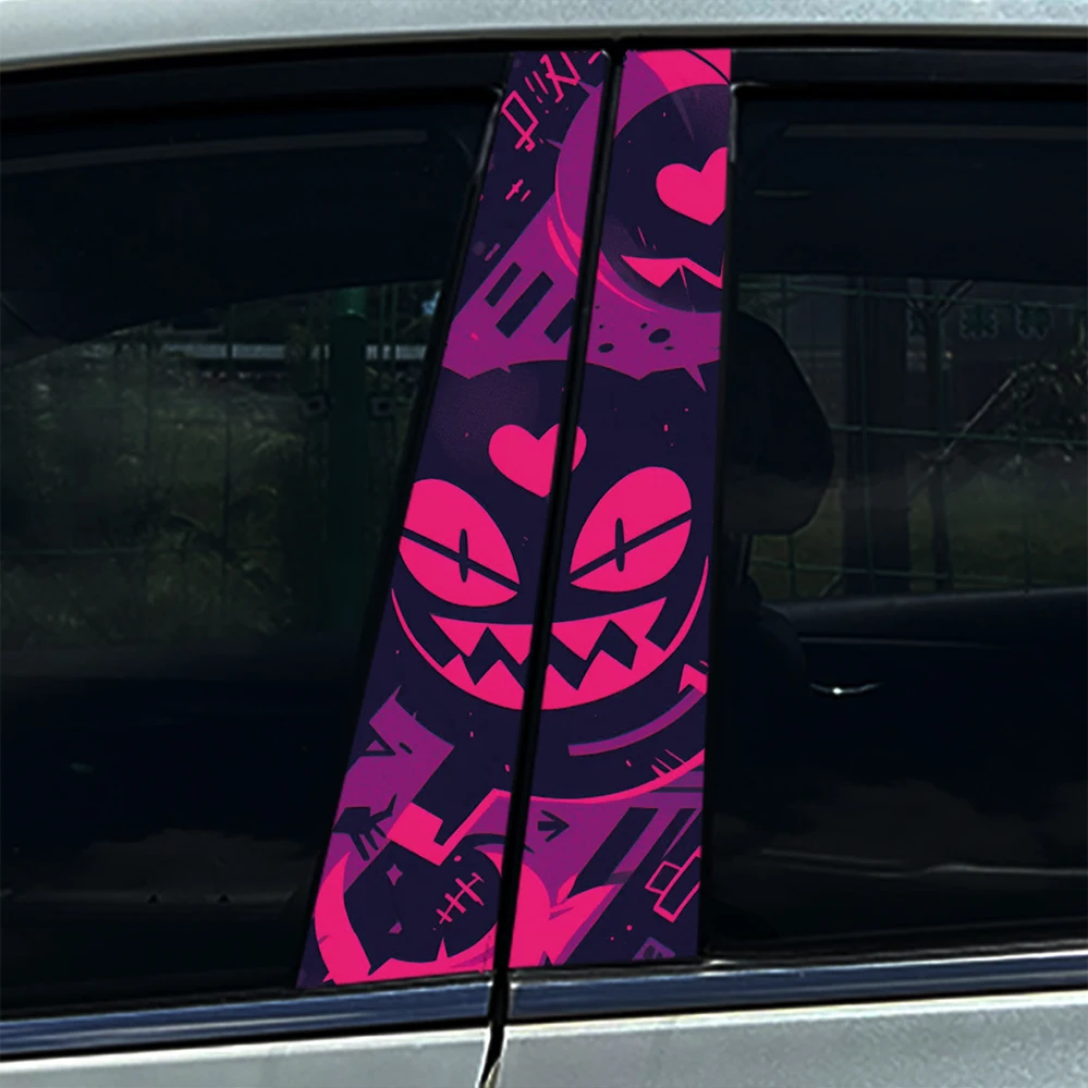 Eivl Cool Demon Smiling Face Adesivi per auto Decalcomanie Auto B Porte Pilastro Impermeabile Decorazione di Halloween Decalcomanie per protezione solare fai da te