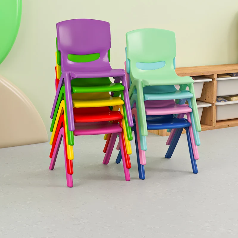 Kindergarten Chair Small Backrest Chair Thickened Plastic Bench Baby Small Stool Child Non-slip Baby Seat 4 Sizes