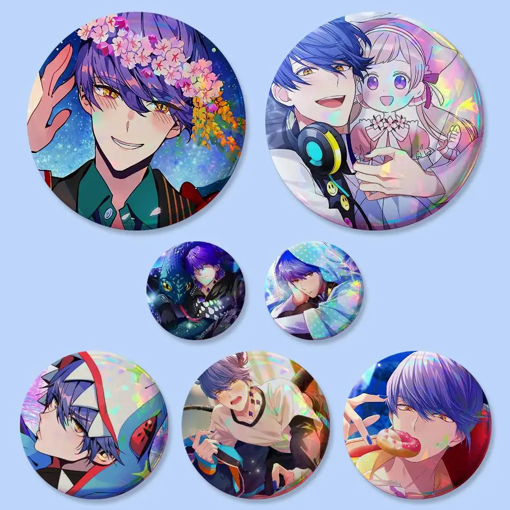Cartoon O-Obey Me Leviathan Badges Button Round Creative Pin Brooch Badge Bag Decor Accessories Fans Collect Friends Gifts