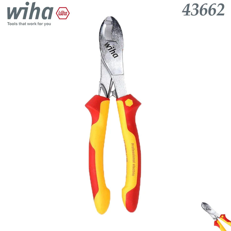 wiha-43662-vde-insulated-cable-cutter-red-yellow-1000v-rated-for-safe-electrical-wire-cutting
