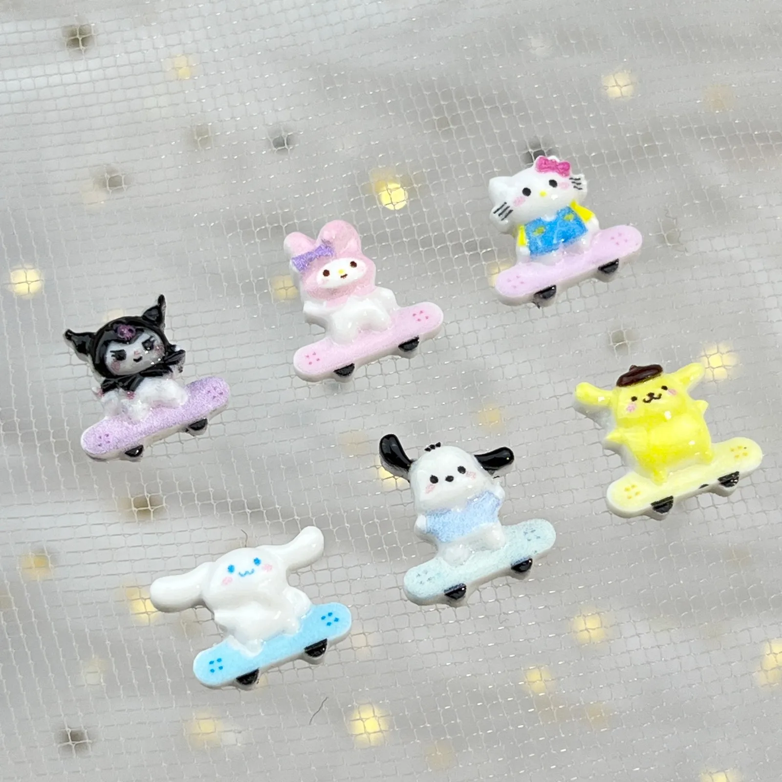 50개 매력적인 3D 만화 네일 아트 장식 - DIY 귀여운 쿠로미 & 헬로 키티 프레스온 네일 참 멋진 매니큐어용