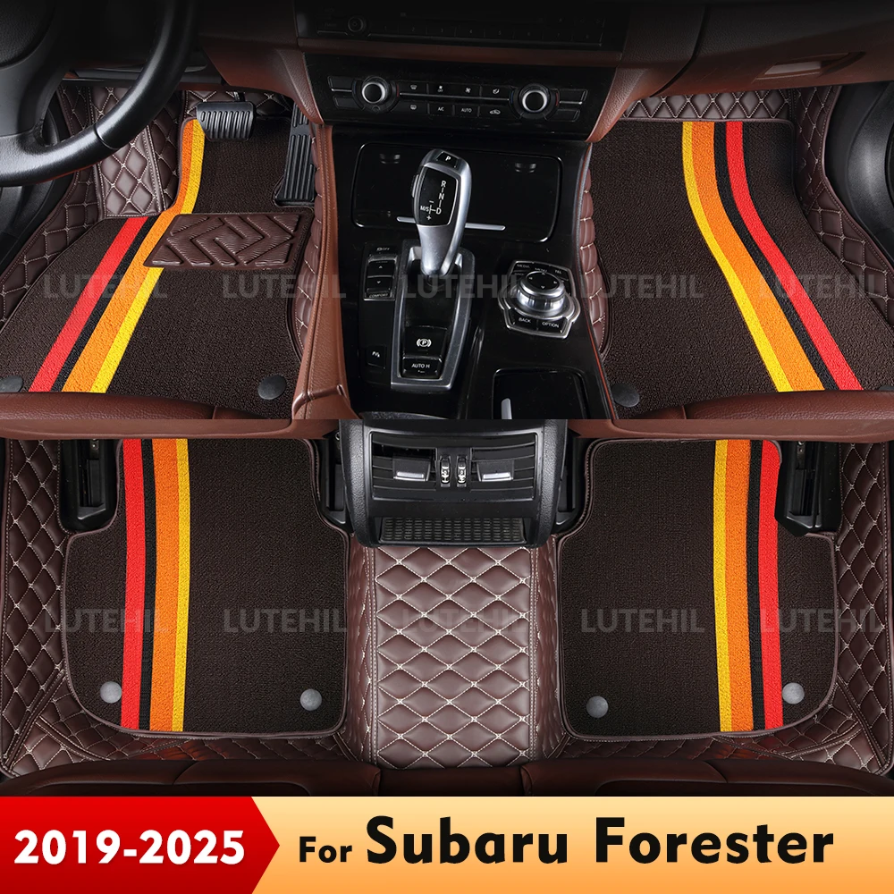 

For Subaru Forester 2019-2025 24 23 22 21 20 Double Layer Car Floor Mats Custom Foot Pads Carpet Cover Interior Accessories