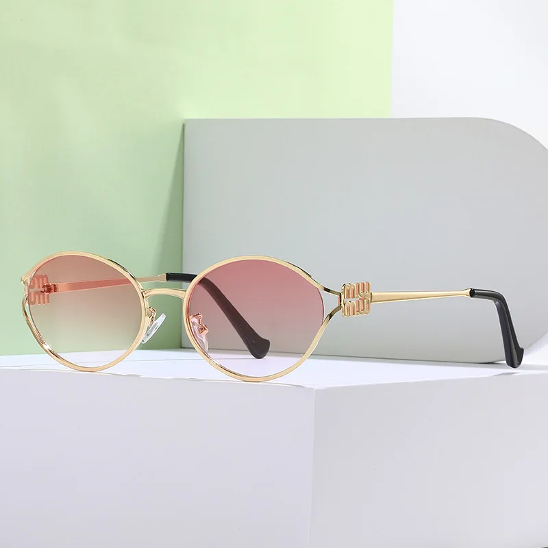 Eso Vision Fashion Brand Sunglasses Retro Small Frame Woman Man Metal  Prescription Eyeglasses Frame UV Protection Sun Glasses