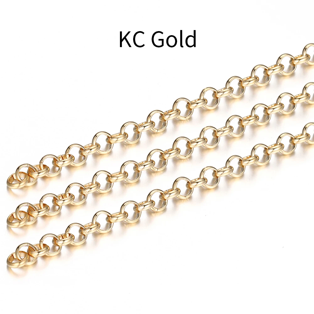 2 Meter O-Form Halskette Ketten Kupfer Armband Kabel Link Bulk Ketten DIY handgemachte Schmuck machen Erkenntnisse Großhandel