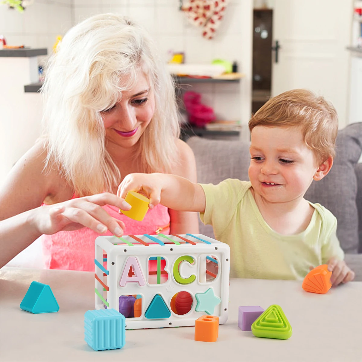 Baby Form Sortierung Blöcke Spielzeug Farbe Form Kognitive Grip Feinmotorik Training für 12 monate Baby Montessori Spielzeug Pädagogisches Spielzeug