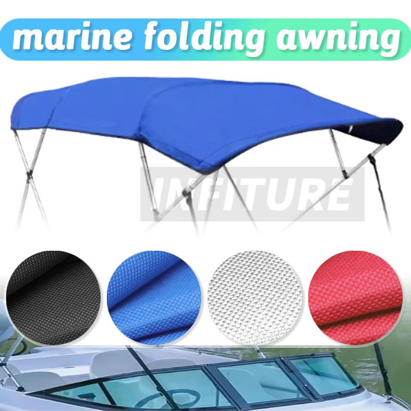 3 Bow Bimini Top Boot Cover 600D  No Frame Waterproof Yacht Boat Cover With Zipper Anti UV Dustproof Cover Marine Accessories