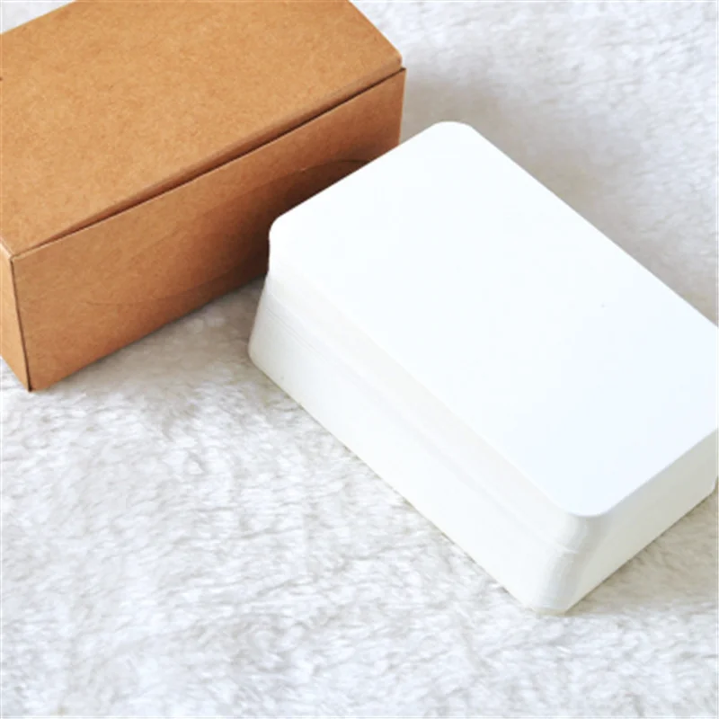 100PCS/Box Kraft Paper Card Color Blank Business Pads Message Thank You Cards Writing Paper Label Bookmark Student Learning Card
