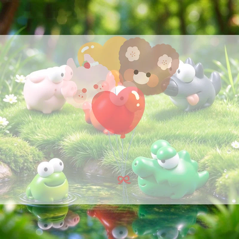 5Pcs Mini Animal Figurine Cute Big Eye Micro Landscape Ornament Small Statue DIY Decor For Fairy Garden Table Decoration