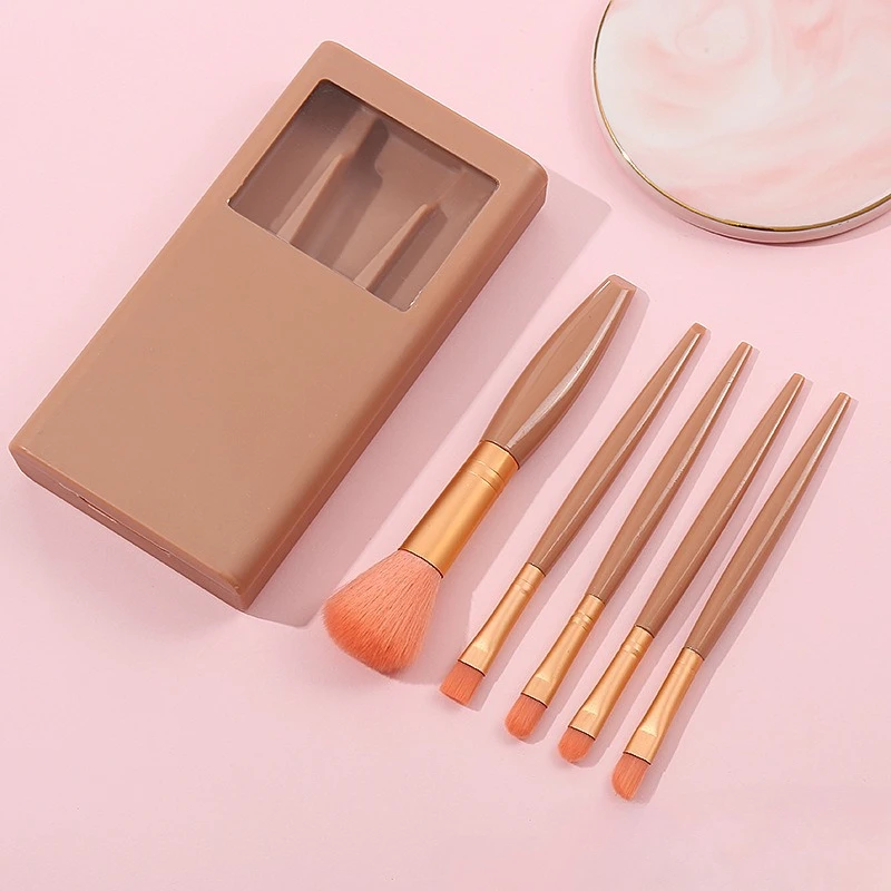 Portable Multi-Functional Makeup Brush Tool 5PC/Set Cosmetic Brush Mini Set Eyeshadow Foundation Beginner Soft Hair Beauty Tool