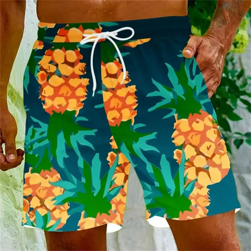 

Fashion Fruit Pineapple 3D Print Beach Shorts Men Board Shorts Male Swimming Trunks Kids Short Pants Man Swimsuit Clothing