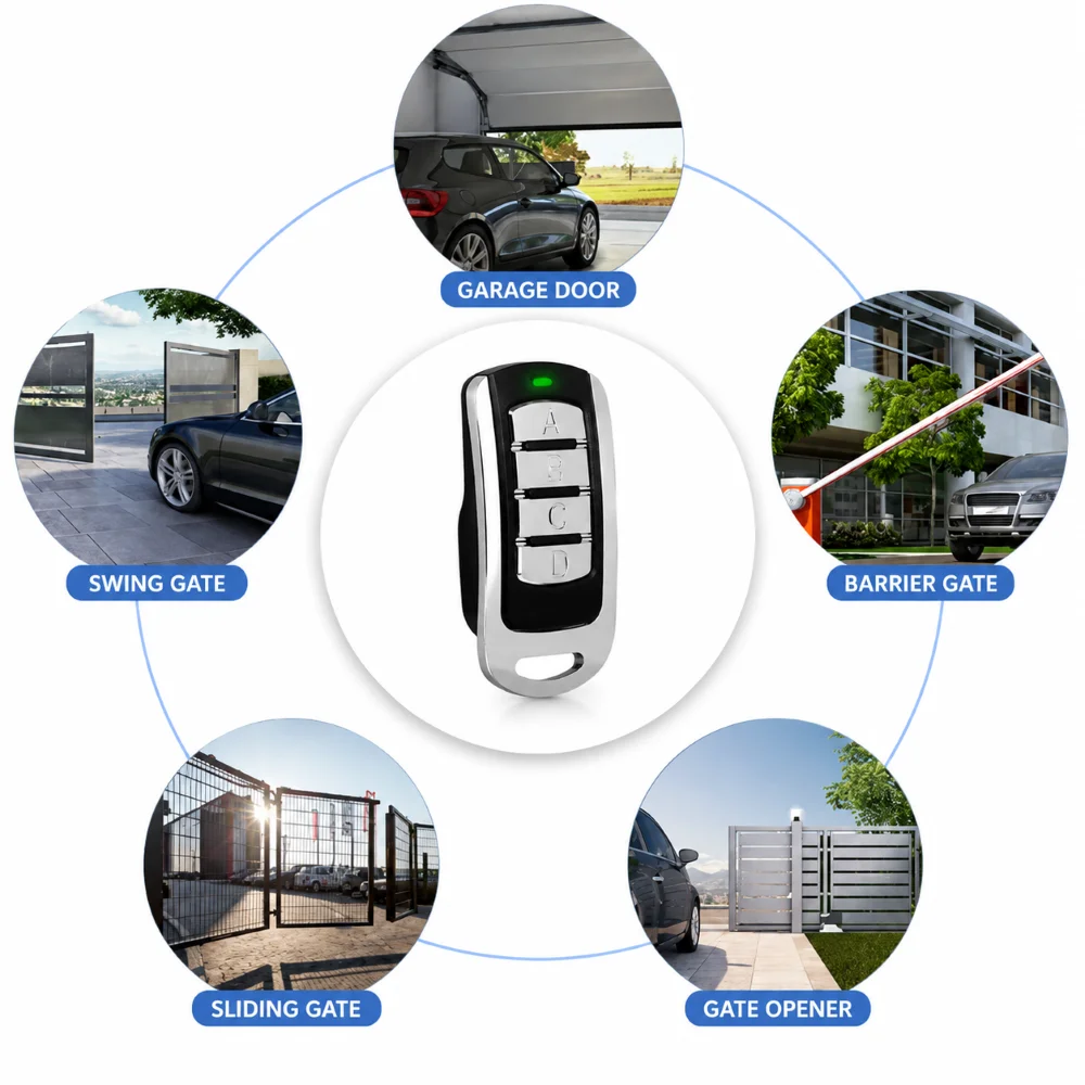 286-868MHz Multi-Frequency 4CH RF Waterproof Garage Door Remote Control Duplicator Clone 433MHz 315MHZ Gate Keyfob Transmitter