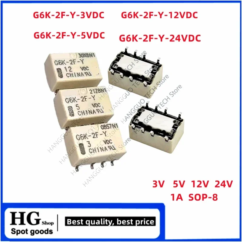 5PCS/Lot G6K-2F-Y-3VDC G6K-2F-Y-5VDC G6K-2F-Y-12VDC G6K-2F-Y-24VDC Signal Relay SMD G6K-2F-Y  SOP-8  3V 5V 12V 24V Signal Relay