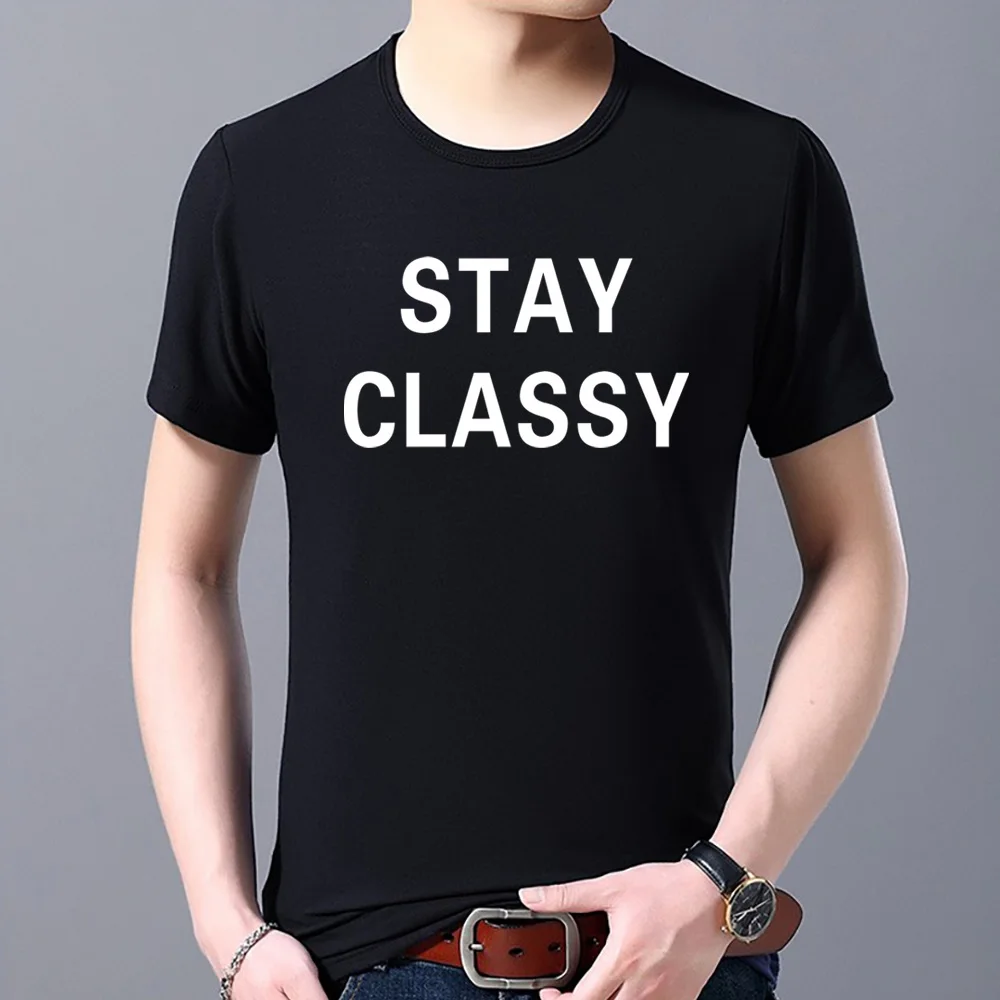 Men Fashion Casual 2022 Tops Letter Print T-shirt Casual Black Tee All-match Personality Soft Round Neck Men\'s Shirt