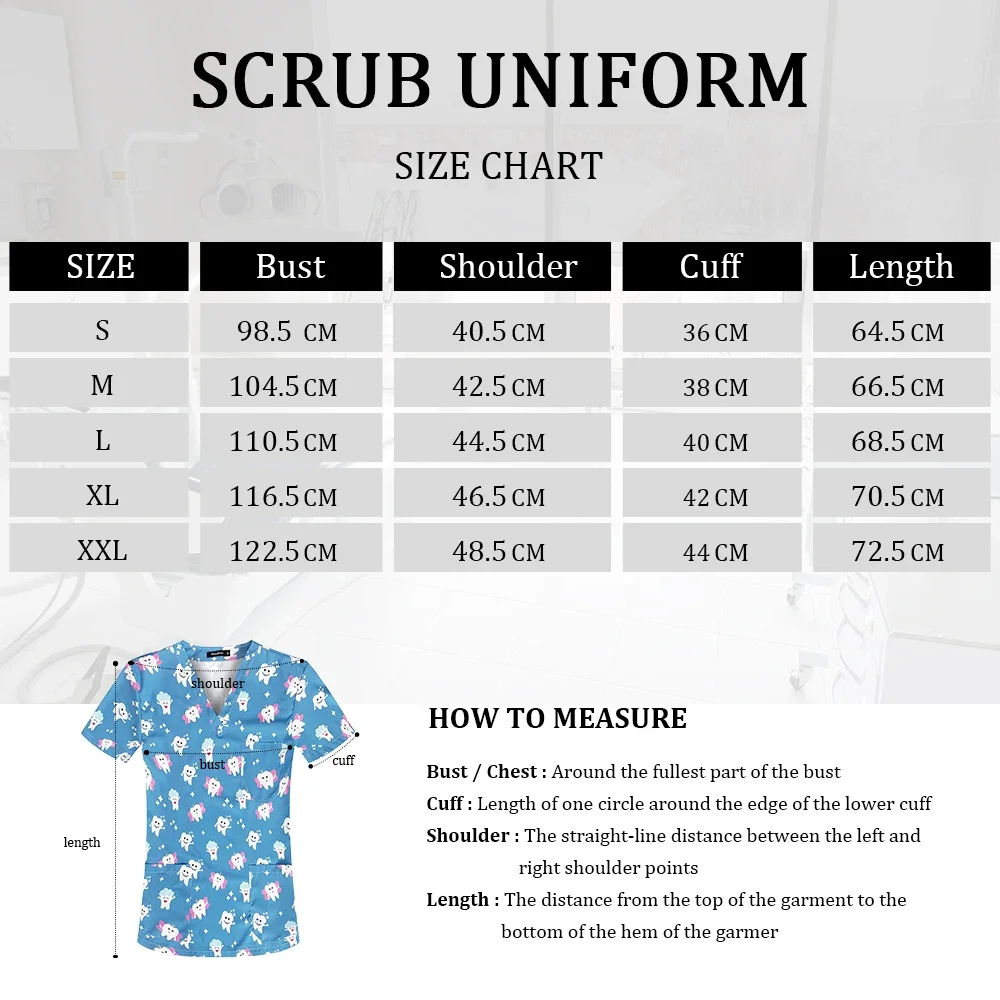 Printed Elastic Medical Scrub Nursing Accessories Halloween Christmas Costumes Women Men Healthcare Pharmacy Beauty Spa Uniforms