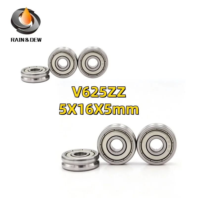 

5PCS V625ZZ 5X16X5mm Groove V Over Line Pulley Wire Guide Track V-groove Miniature Bearing V623ZZ 3X12X4mm V624ZZ 4x13x6mm