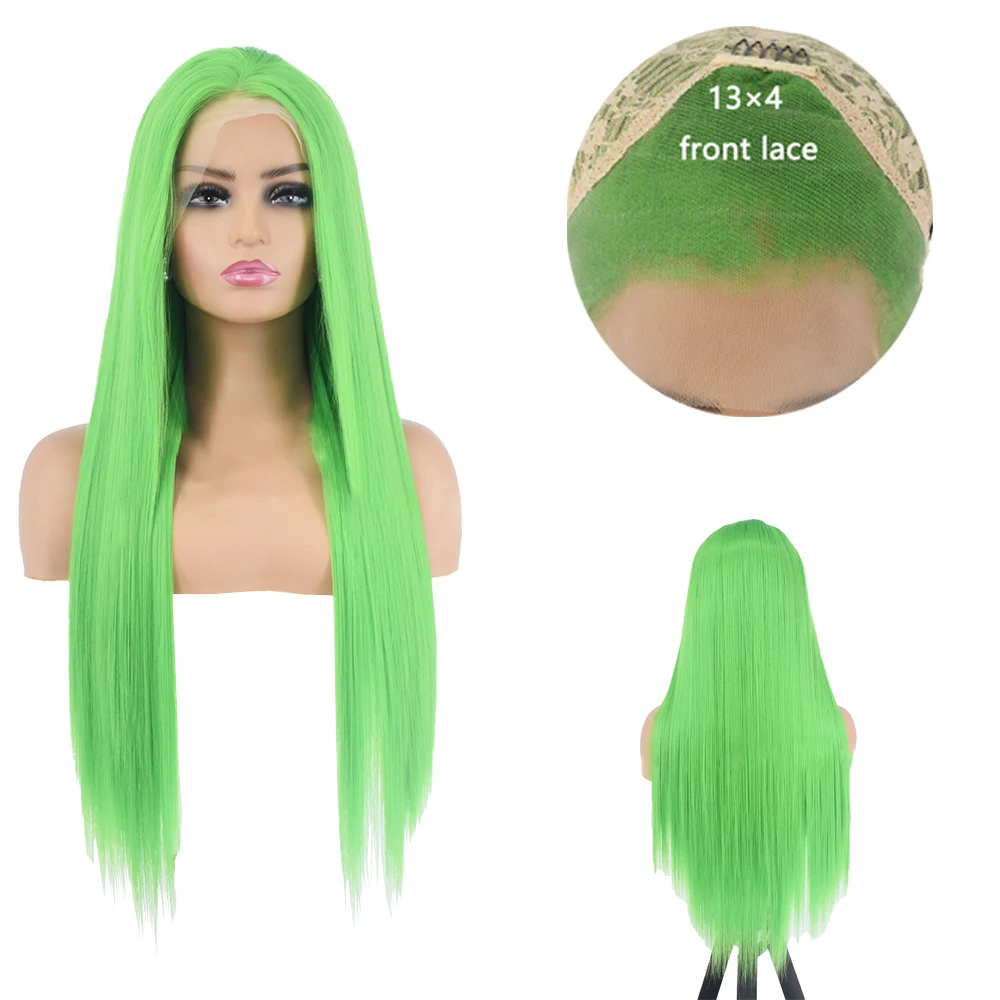 13 × 4 HD شعر صناعي بدانتيل أمامي 24 بوصة شعر ذهبي طويل مستقيم كثافة 180%، مناسب للحفلات اليومية للنساء شعر مستعار خالي من الغراء