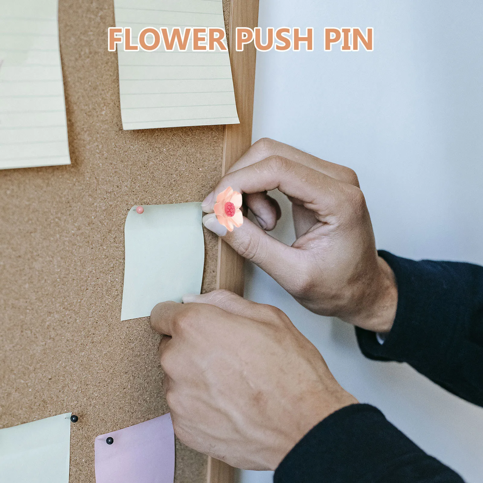 Punaises à fleurs en résine, 40 pièces, punaises décoratives pour panneau de liège, affichage de photos suspendu au mur, fournitures de décoration murale de bureau