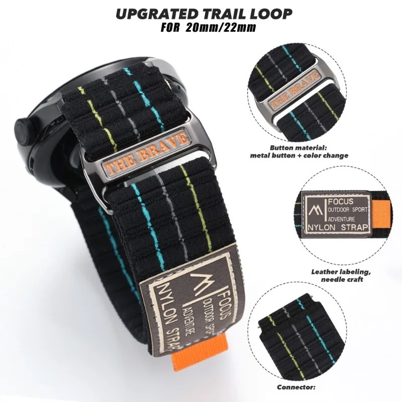 20 مللي متر 22 مللي متر النايلون حلقة حزام ل Garmin Venu 3/2/Vivoactive 4/5/6 الفرقة ل Forerunner 570/965/165/265/255 سوار Venu حزام الساعات