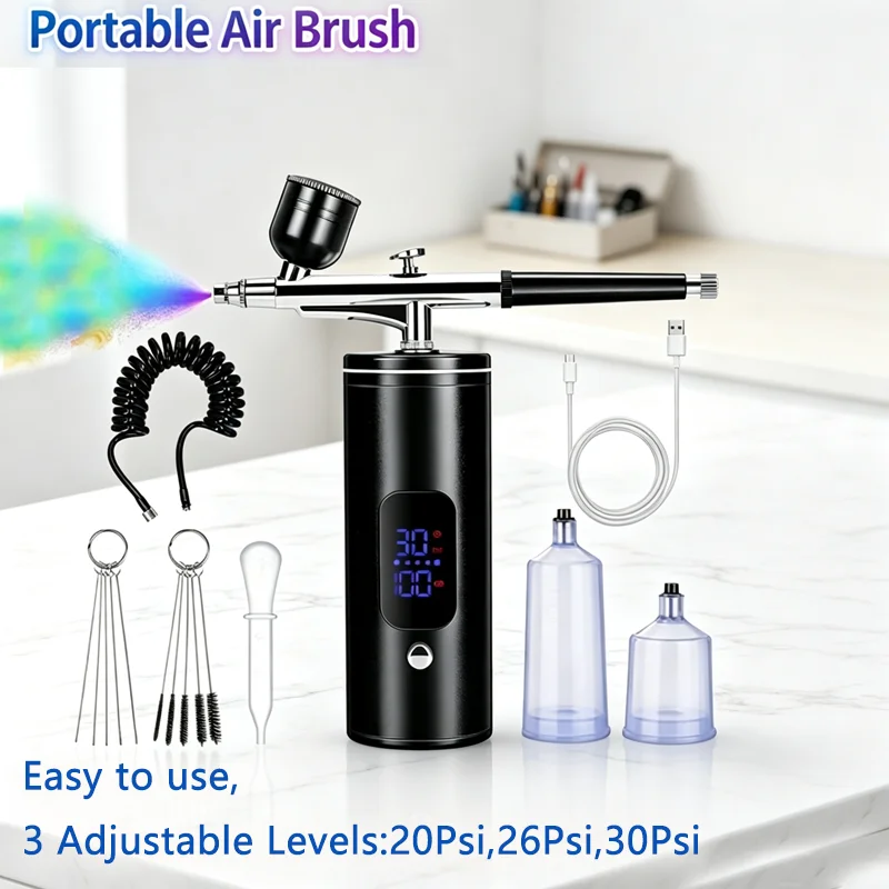 Airbrush with Compressor Paint Spray Gun Portable Airbrush Painting Mini Spray Gun for Paint Model Airbrush Kit with Compressor