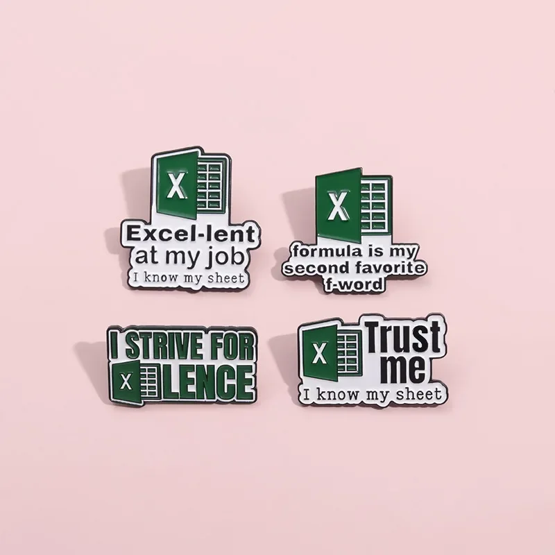 Funny Spreadsheet Office Tools Enamel Pins Trust Me I Know My Sheet Brooch Backpack Shirt Lapel Badge Jewelry Gifts  Wholesale