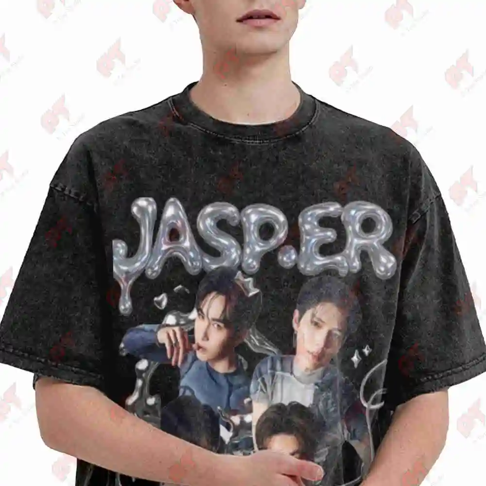 Jasper Inspired GMMTV Joong Aou Santa Pond Vintage Washed Tee Pure Cotton T-Shirt