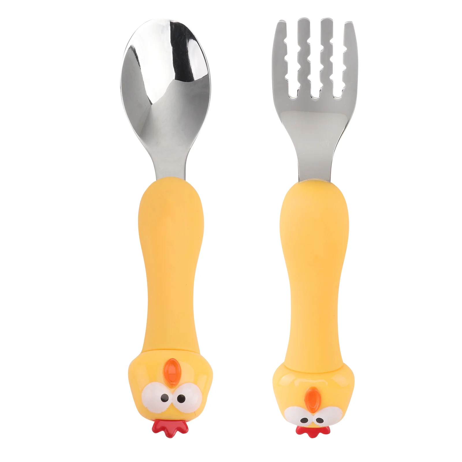 

1Set Baby Cutlery Set Stainless Steel Kids Fork Spoon Animal Pattern Smooth Surface Dishwasher Safe Storage Box Convenient Carry