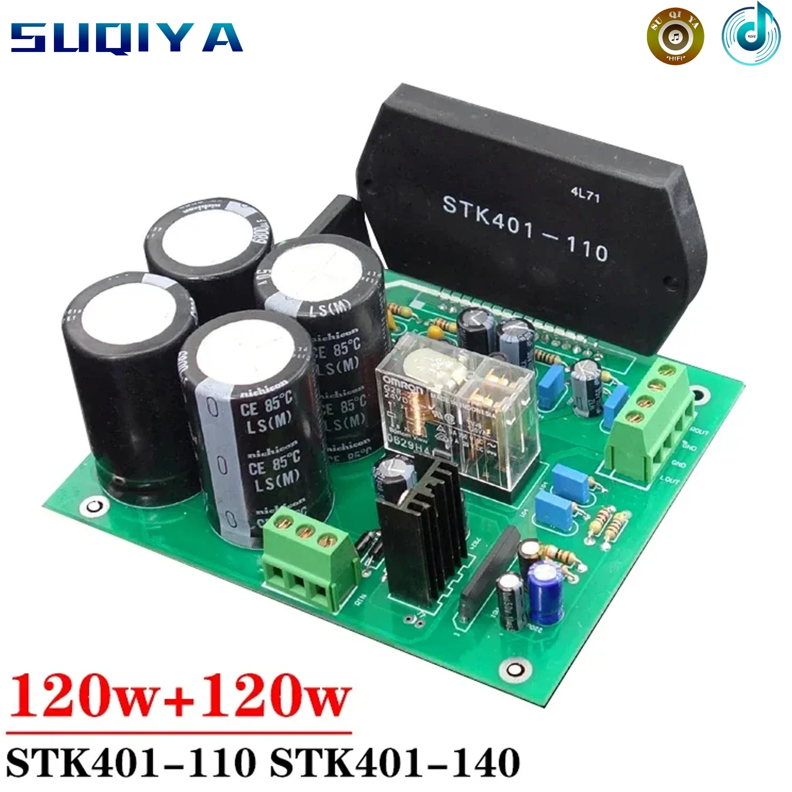 

120w*2 STK401 2-channel Power Amplifier Board Diy Kit High Power Sound Quality Surpasses LM3886 TDA7293 HIFI Audio Amplifier