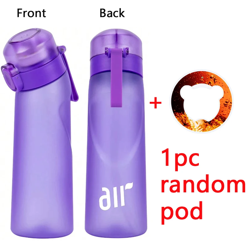 1 st Lucht Waterfles Met 1 st Willekeurige Smaak Pod Sport Mode Stro Plastic Beker Lekvrij voor Outdoor Sport Fitness