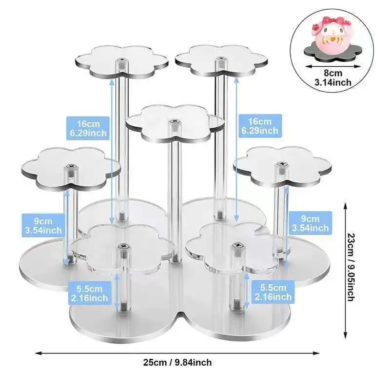 Imagem -06 - Acrílico Display Stand para Chá da Tarde Flor Forma Sobremesa Cupcake Display Stand Modelo Toy Armazenamento Potes