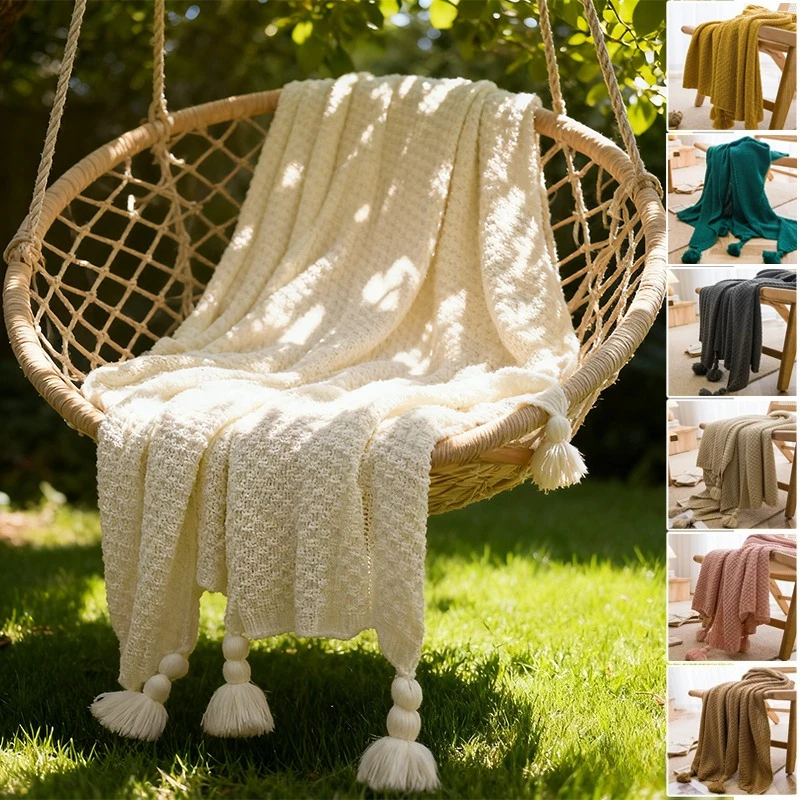 

Hot Sale Ins Style Blanket for Bed All-Season Vintage Cozy Office Tassel Sofa Blanket for Lunch Break Fashion Gift Blanket Manta