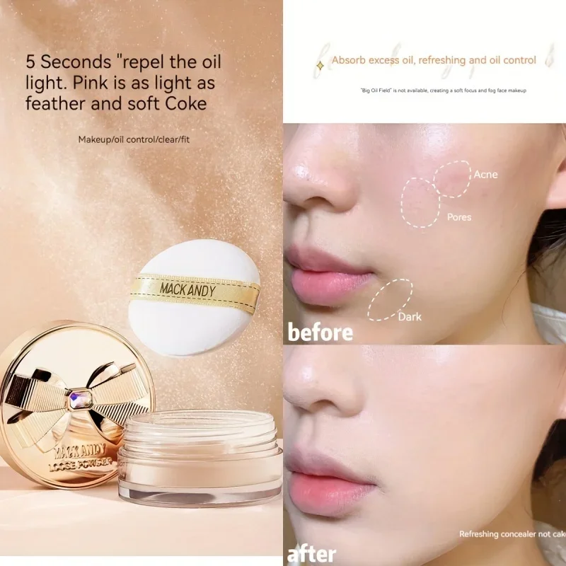 Weightless Silky Loose Powder Foundation for Fresh Base Makeup Mattifying All-Day Touch-Up Cosmetic Accessory