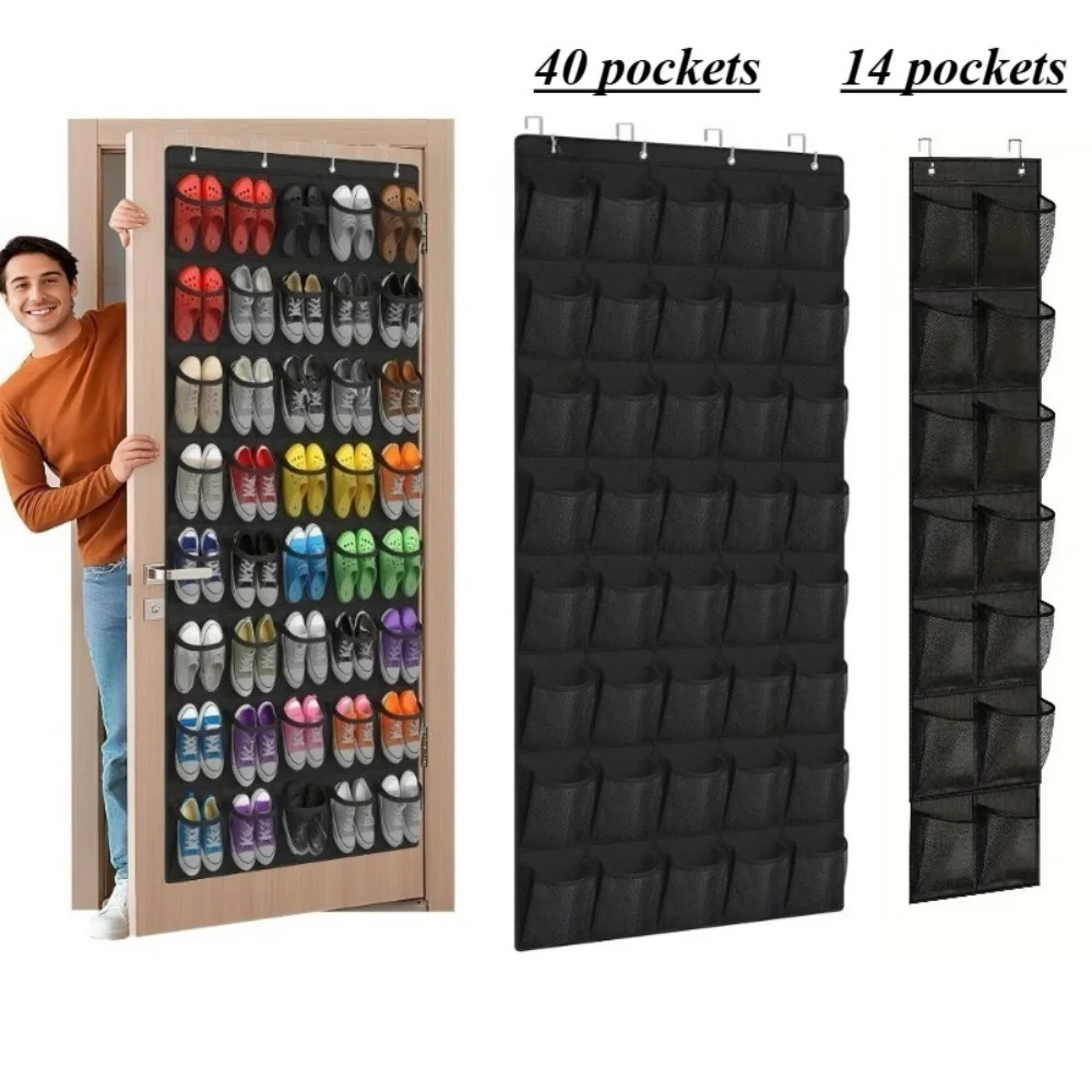 40 Grids Over The Door Shoe Rack Mesh Pockets Hanging Shoe Organizer For Closet Hanging Shoe Rack Holder
