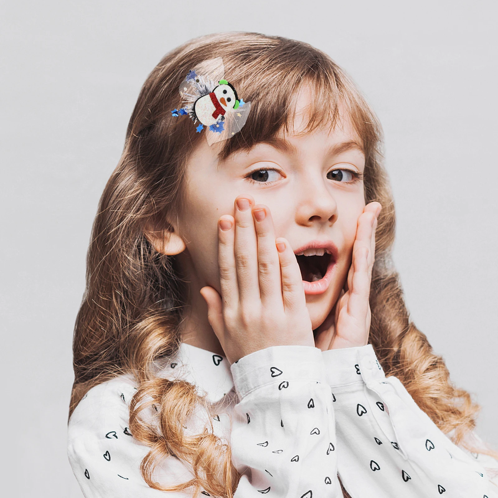 

5 Pcs Christmas Headdress Hair Accessories for Girls Small Clips Children's Women Hairpins Mesh Mini Party Lovely Styling