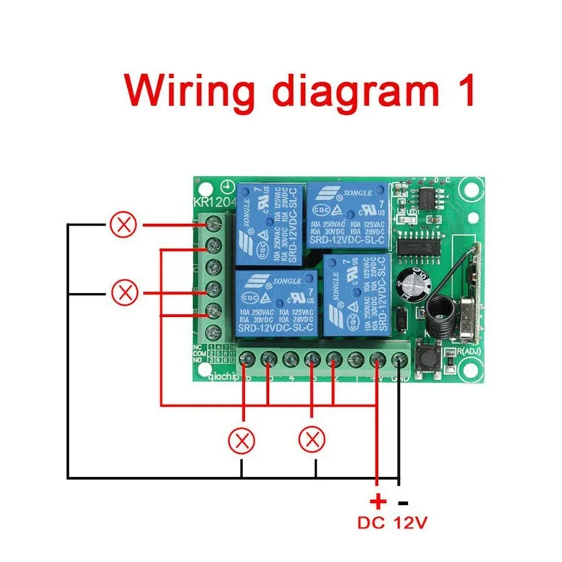 Germa-ガレージドア用のユニバーサルワイヤレスリモコンスイッチ,433 mhz,dc 12v 4 ch rfレシーバーモジュール,433 mhz