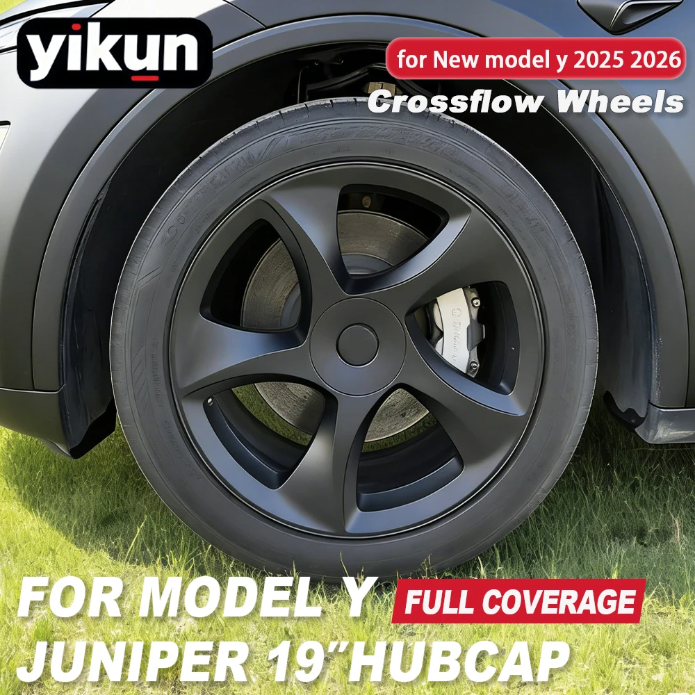 

4PCS Hubcap for Tesla Model Y Juniper 19 Inch Full Rim Wheel Cover Replacement Performance Wheel Cap Automobile Car Accessories