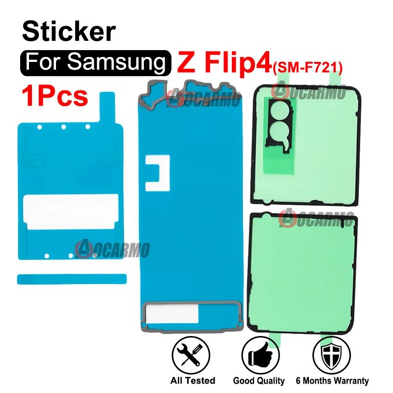 For Samsung Galaxy Z Flip4 Flip 4 5G SM-F721 F7210 Back Cover Adhesive Glue LCD Screen Camera Lens Fullset Sticker