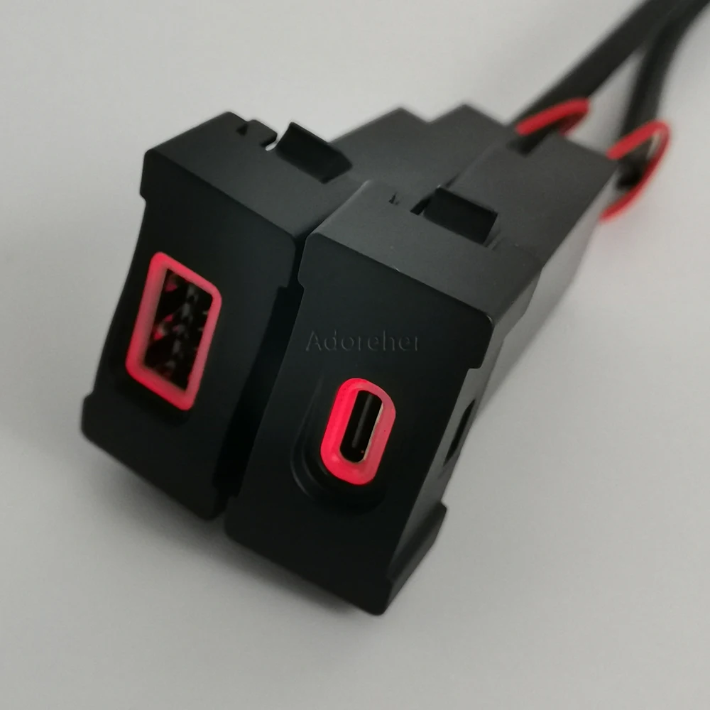Car Charger Fast Phone Charger Type-C PD USB QC3.0 Socket Power Adapter With LED Light Fit For lveco Daily Accessories view 6