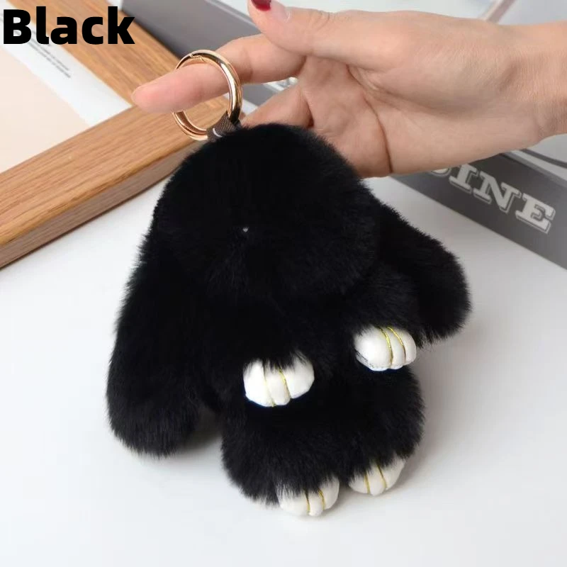 พวงกุญแจกระต่ายปอมปอม ขนปุย ของขวัญสำหรับผู้หญิง สาวๆ กระเป๋า รถยนต์ พวงกุญแจน่ารัก จี้ห้อย