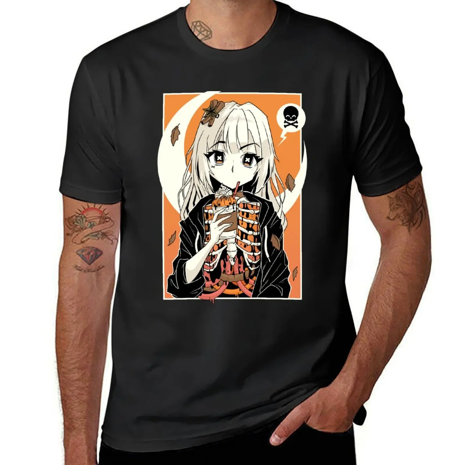 Tod durch Kürbis gewürz Anime - Kawaii Krypt T-Shirt erhabene Bluse Jungen weiße Männer Kleidung