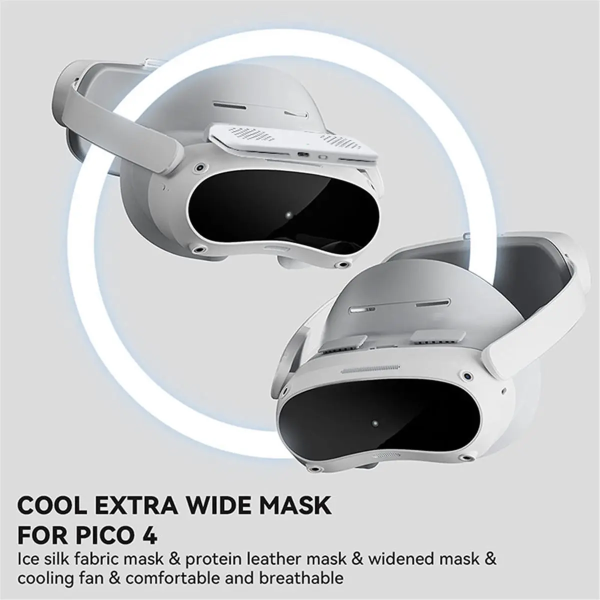 popop VR Face Cover for Pico 4 Facial Interface with Radiator Cool Mask Widen Face Pad Replacement for PICO4 Ultra Accessories