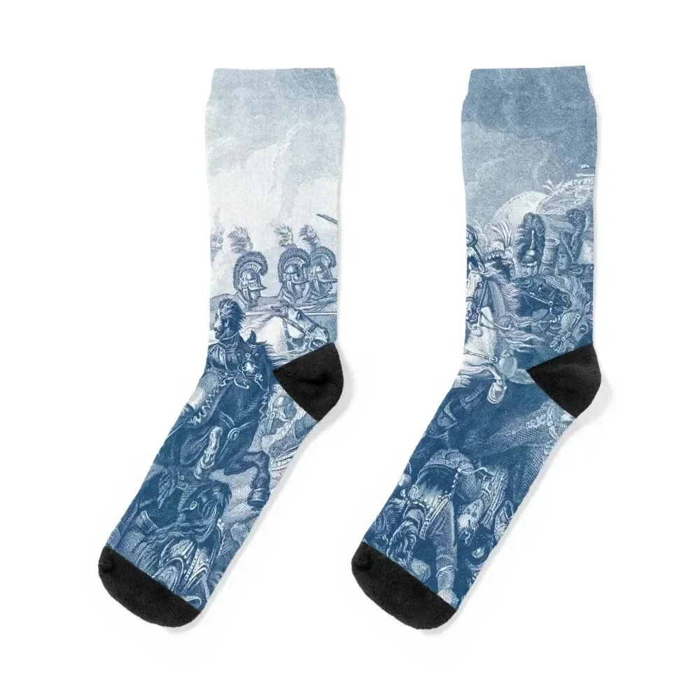 

Blue Chinoiserie - Wellington at Waterloo Socks Run professional running tennis designer Socks Men Women's