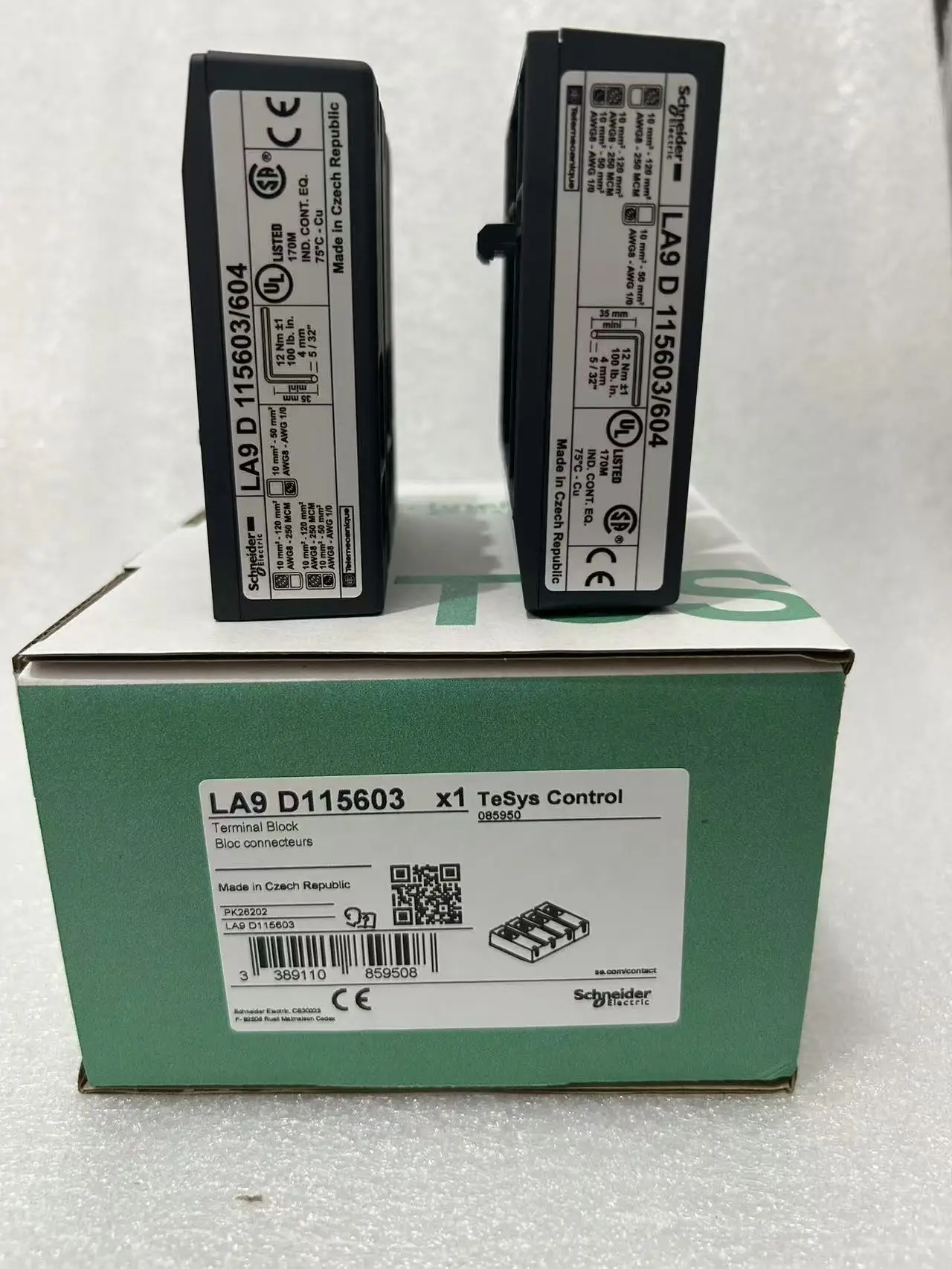 LA9D115603 Terminal block, TeSys Deca, 3P, Screw clamp, for LC1D115 or LC1D150