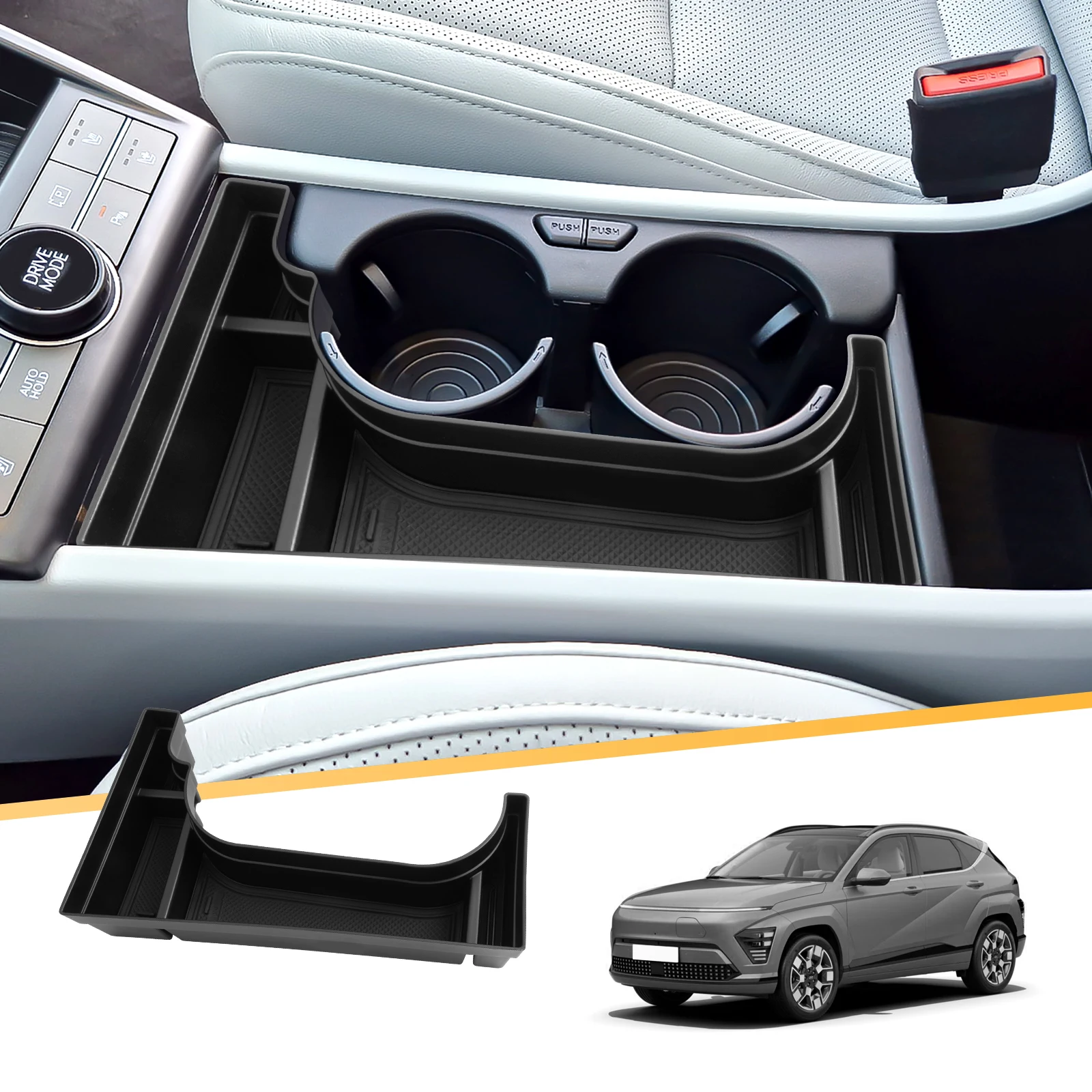 LFOTPP автомобиль центрального управления ящик для хранения для Hyundai Kona SX2 EV электрический 2024 2025 центрального управления контейнер Авто Hyundai Kona EV 2024 аксессуары